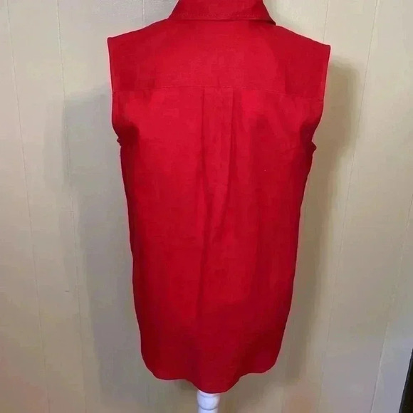 Westbound 100% Linen Red Sleeveless Shirt Top in Size Small. - Picture 3 of 10